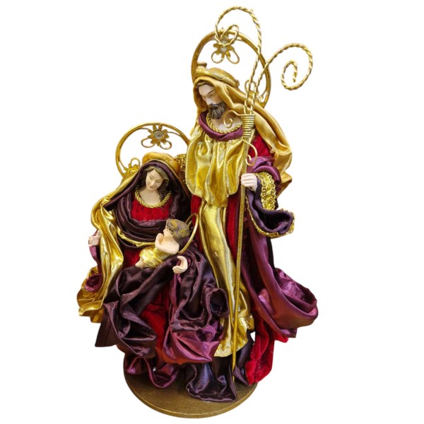 STATIC NATIVITY BAROQUE BURGUNDY H.32cm