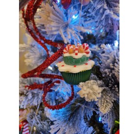 CHRISTMAS CUPCAKE BALL DECORATION - GREEN