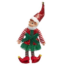 ELF CHRISTMAS DECORATION - RED H.30cm