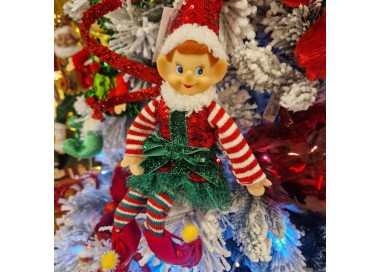 ELF CHRISTMAS DECORATION - RED H.30cm