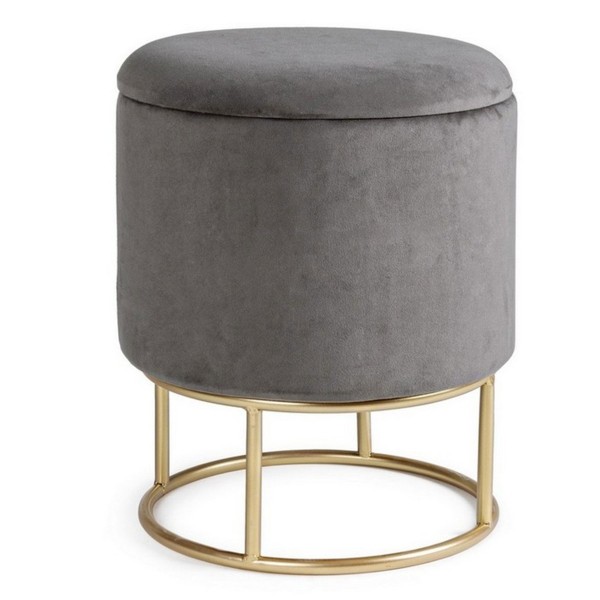 POLINA GRAY BEIGE BIZZOTTO STORAGE STOOL