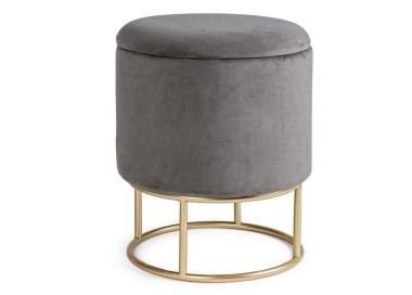 POLINA GRAY BEIGE BIZZOTTO STORAGE STOOL