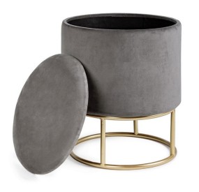 POLINA GRAY BEIGE BIZZOTTO STORAGE STOOL