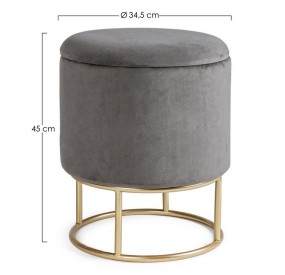 POLINA GRAY BEIGE BIZZOTTO STORAGE STOOL