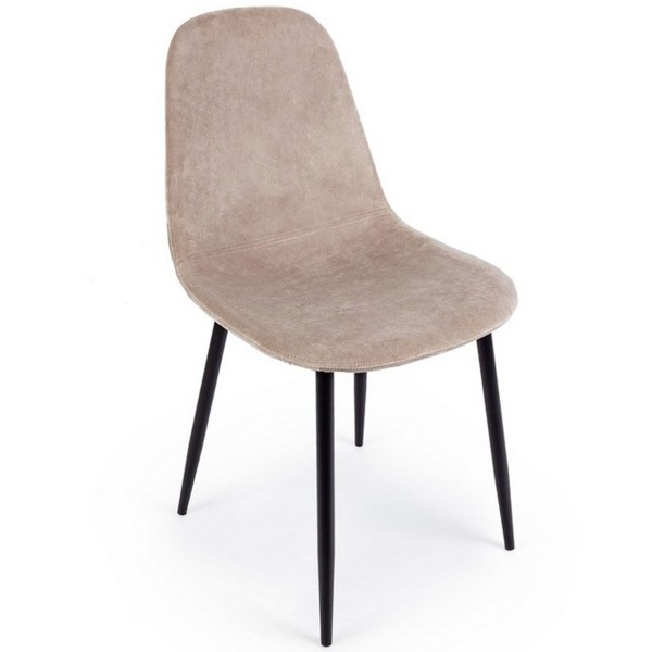 IRELIA CHAIR IN TAUPE VELVET WITH BLACK BIZZOTTO STEEL LEGS