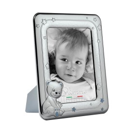 KBT80A CORNICE PORTA FOTO BAMBINO METALLO ARGENTATO GIEMME - CELESTE