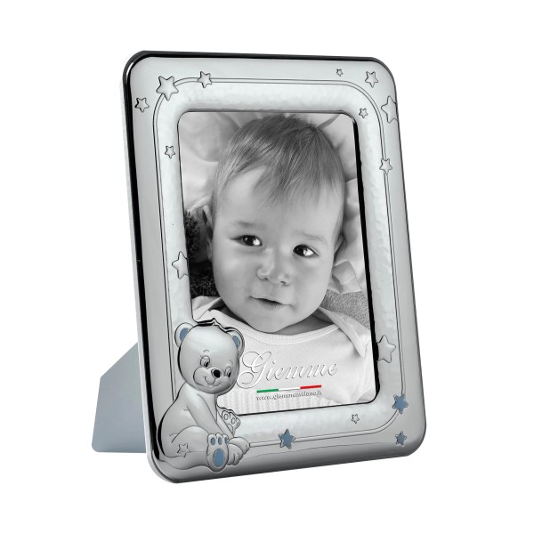 KBT80A CORNICE PORTA FOTO BAMBINO METALLO ARGENTATO GIEMME - CELESTE