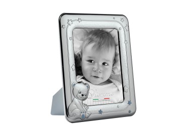 KBT80A CORNICE PORTA FOTO BAMBINO METALLO ARGENTATO GIEMME - CELESTE