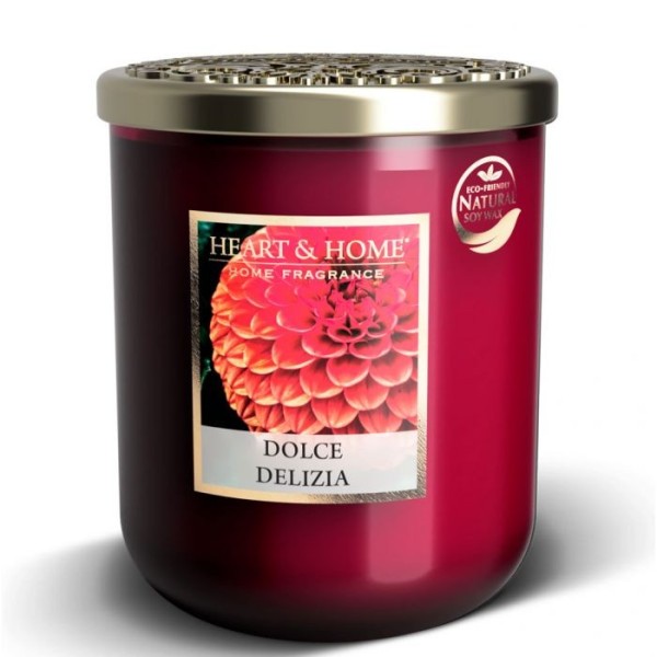 SWEET DELIZIA LARGE SCENTED SOY CANDLE 320G HEART&HOME