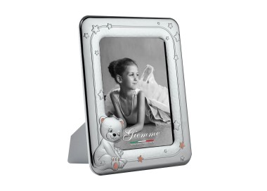 KBT80B GIEMME SILVER METAL CHILD PHOTO FRAME - ORANGE