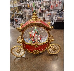 CHRISTMAS CARRIAGE MUSIC BOX WITH MUSIC LIGHTS AND SNOW MOVEMENT