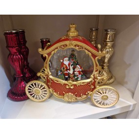 CHRISTMAS CARRIAGE MUSIC BOX WITH MUSIC LIGHTS AND SNOW MOVEMENT