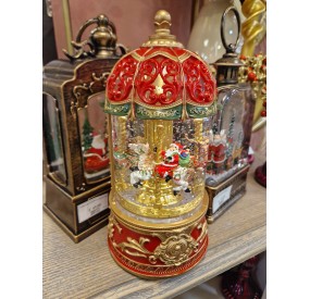 CHRISTMAS CAROUSEL MUSIC BOX WITH MUSIC, LIGHTS AND SNOW MOVEMENT