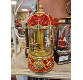 CHRISTMAS CAROUSEL MUSIC BOX WITH MUSIC, LIGHTS AND SNOW MOVEMENT