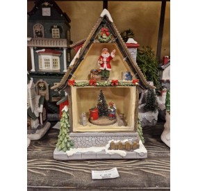 SANTA CLAUS' HOUSE MUSIC BOX WITH MUSIC AND LIGHTS