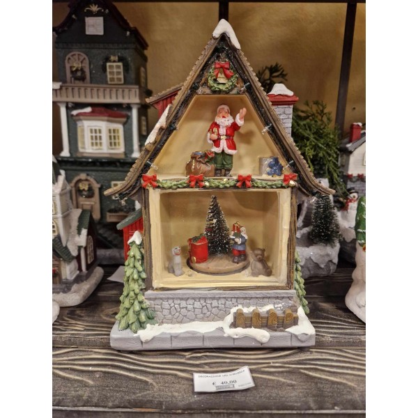 SANTA CLAUS' HOUSE MUSIC BOX WITH MUSIC AND LIGHTS