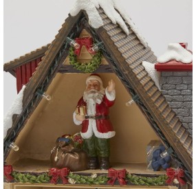 SANTA CLAUS' HOUSE MUSIC BOX WITH MUSIC AND LIGHTS