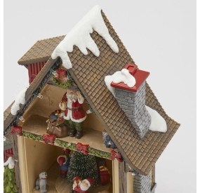 SANTA CLAUS' HOUSE MUSIC BOX WITH MUSIC AND LIGHTS