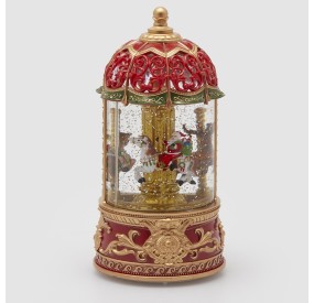 CHRISTMAS CAROUSEL MUSIC BOX WITH MUSIC, LIGHTS AND SNOW MOVEMENT