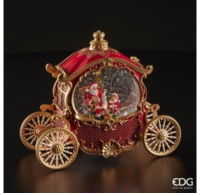 CHRISTMAS CARRIAGE MUSIC BOX WITH MUSIC LIGHTS AND SNOW MOVEMENT