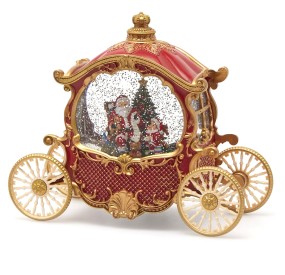 CHRISTMAS CARRIAGE MUSIC BOX WITH MUSIC LIGHTS AND SNOW MOVEMENT