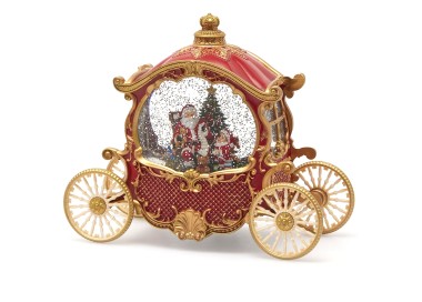 CHRISTMAS CARRIAGE MUSIC BOX WITH MUSIC LIGHTS AND SNOW MOVEMENT