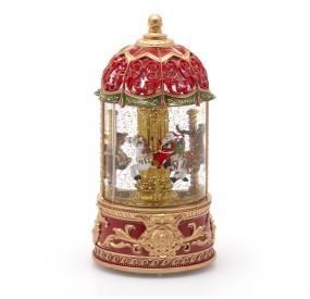 CHRISTMAS CAROUSEL MUSIC BOX WITH MUSIC, LIGHTS AND SNOW MOVEMENT