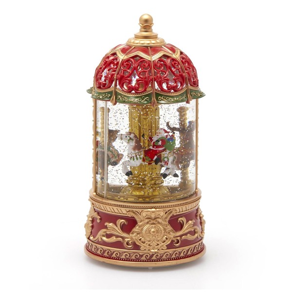 CHRISTMAS CAROUSEL MUSIC BOX WITH MUSIC, LIGHTS AND SNOW MOVEMENT