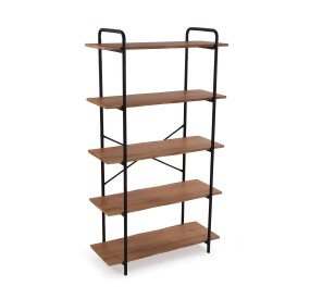 MUNA METAL AND WOOD BOOKSHELF 5 SHELVES 80x34 H144 VERSA