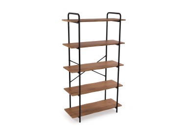 MUNA METAL AND WOOD BOOKSHELF 5 SHELVES 80x34 H144 VERSA