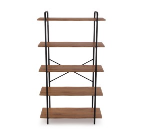 MUNA METAL AND WOOD BOOKSHELF 5 SHELVES 80x34 H144 VERSA