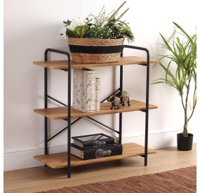 MUNA METAL AND WOOD BOOKSHELF 5 SHELVES 80x34 H80 VERSA