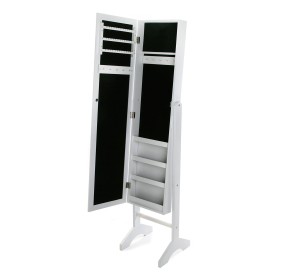 SPECCHIO PORTA ORECCHINI GIOIELLI IN LEGNO BIANCO H153cm