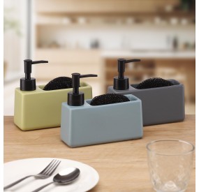 SOAP DISPENSER WITH SPONGE HOLDER BLUE