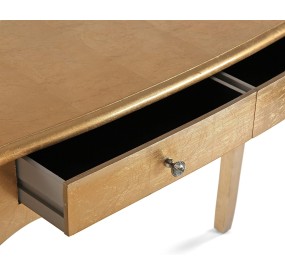 CAGLIARI ENTRANCE TABLE IN GOLD WOOD 100x35cm H80 VERSA