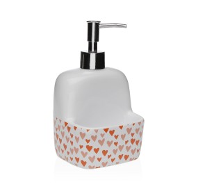 SOAP DISPENSER WITH CERAMIC SPONGE HOLDER - LOVE