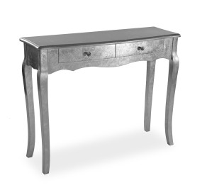 CAGLIARI ENTRANCE TABLE IN SILVER WOOD 100x35cm H80 VERSA