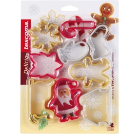 TESCOMA COOKIE CUTTER MOLDS 9 PIECES CHRISTMAS