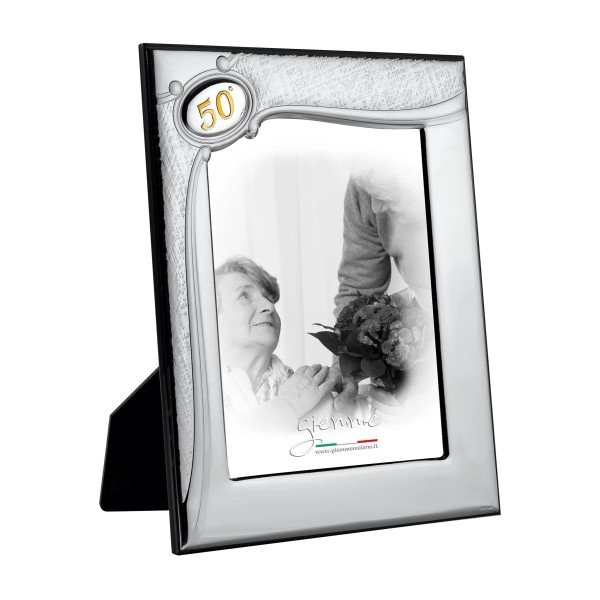 KAT11 GIEMME SILVER METAL 50th ANNIVERSARY PHOTO FRAME 15x20CM