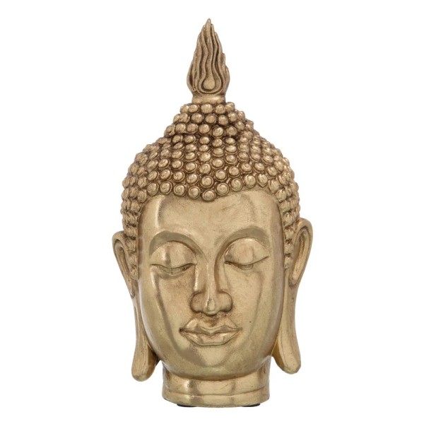 RAPPRESENTAZIONE FIGURA BUDDHA IN RESINA ORO 23cm