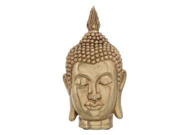 RAPPRESENTAZIONE FIGURA BUDDHA IN RESINA ORO 23cm