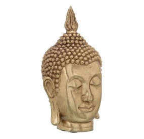 RAPPRESENTAZIONE FIGURA BUDDHA IN RESINA ORO 23cm