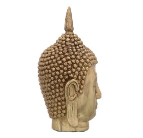 RAPPRESENTAZIONE FIGURA BUDDHA IN RESINA ORO 23cm