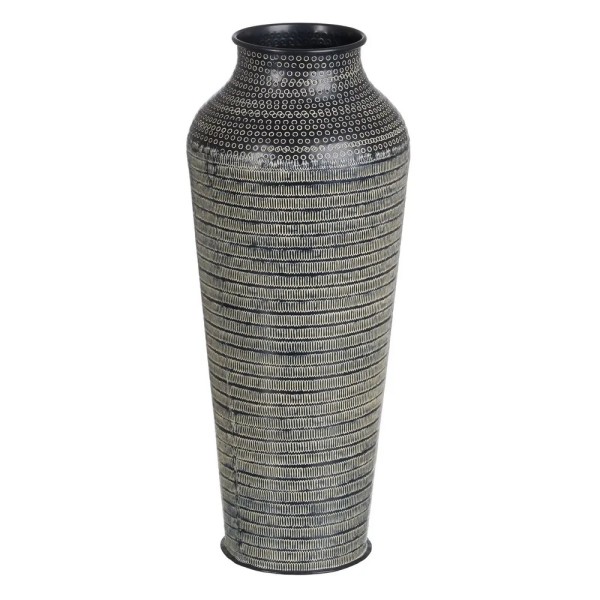 DECORATED BLACK ALUMINUM VASE HEIGHT 50cm