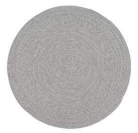 GREY-BEIGE POLYCOTTON ROPE CARPET 130 X 130 CM