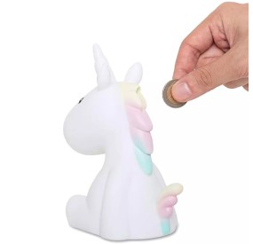 SALVADANAIO PORTAMONETE UNICORNO BIANCO