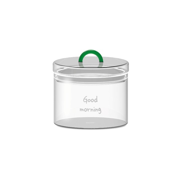 GOOD MORNING BOROSILICATE GLASS JAR 1.4LT