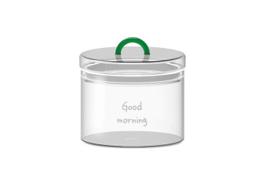 GOOD MORNING BOROSILICATE GLASS JAR 1.4LT