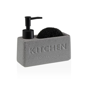 DISPENSER CUCINA PORTA SAPONE E SPUGNA KITCHEN - GRIGIO