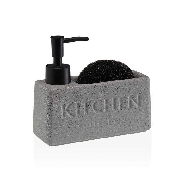 DISPENSER CUCINA PORTA SAPONE E SPUGNA KITCHEN - GRIGIO